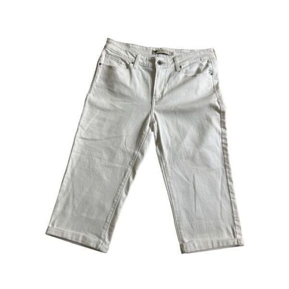 Levi’s White Capri Denim Cuffed Hem size 8 - Picture 5 of 8